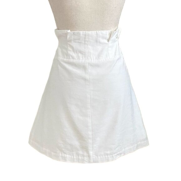 LUCY PARIS WHITE LAUREN PAPERBACK BROWN BUTTON FRONT MINI SKIRT - M - Picture 5 of 9